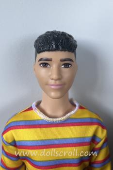 Mattel - Barbie - Fashionistas #175 - Ken - Fashionista Ken Long-Sleeve Colorful Striped Shirt - Doll